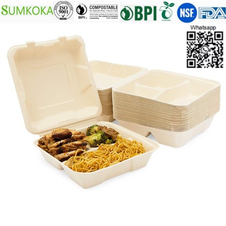 8-inches-clamshell-box-disposable-clamshell-box-bagasse-clamshell-big-0