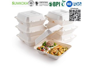 9 inches Clamshell box disposable clamshell box sugarcane clamshell box