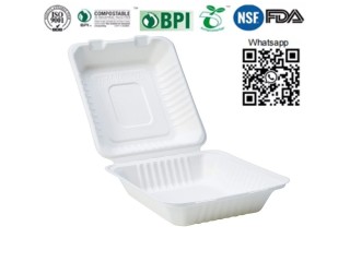 8 inches Disposable box bagasse box sugarcane box take away box